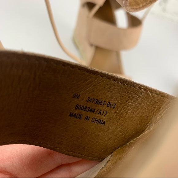 Frye Roberta Ghillie Espadrille Wedge Nude Leather Sandal Tie Lace Up 9 - Picture 11 of 11